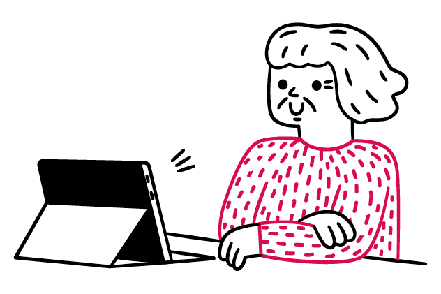 Illustration of woman on tablet