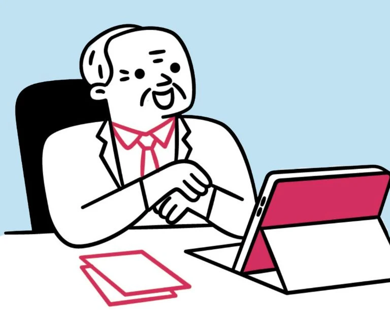 Man at a laptop researching what is grant of probate.